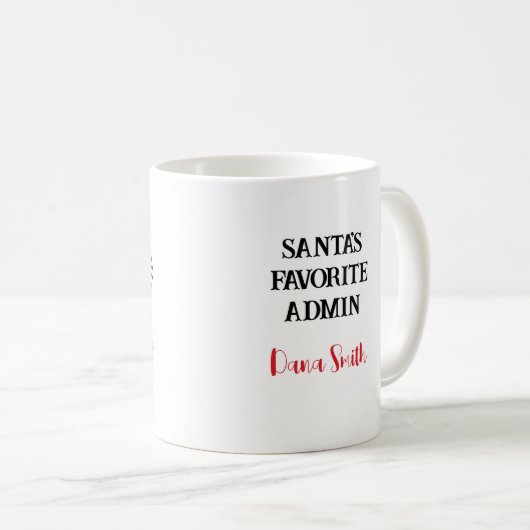 サンタズパーソナライズされたオフィスお気に入りのスタッフ コーヒーマグカップ (正面右)