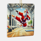 サンタズパーソナライズされたカラテお気に入りのカ セラミックオーナメント (右)