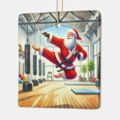 サンタズパーソナライズされたカラテお気に入りのカ セラミックオーナメント (左)