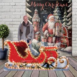 サンタズビレッジメリークリスマスタつるペストリー タペストリー