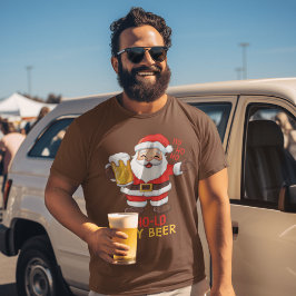 サンタズビールトースト：おもしろい&フェスティバルクリスマス Tシャツ