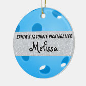 サンタズピックレお気に入りのバーラーブルーピックボール セラミックオーナメント (左)