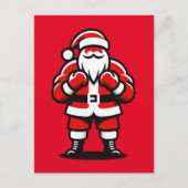 サンタズフェスティバルファイトナイト – おもしろいホリデーボクシング ポストカード (正面)