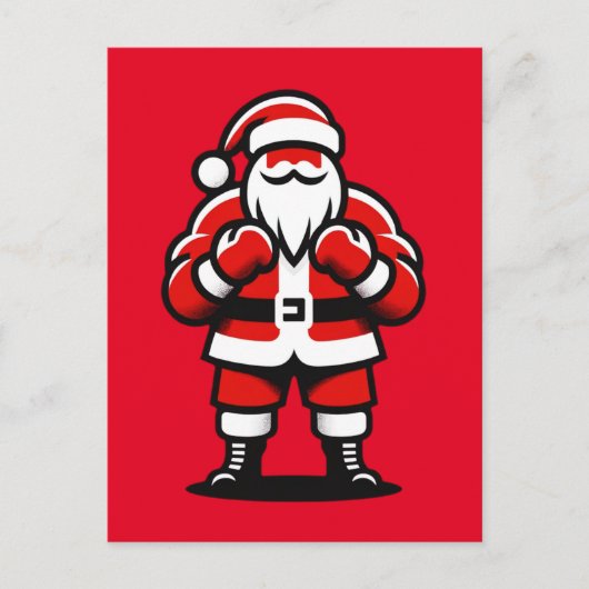 サンタズフェスティバルファイトナイト – おもしろいホリデーボクシング ポストカード (正面)