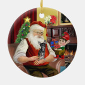 サンタズブルーとタンチワワ(T) セラミックオーナメント (裏面)