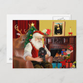 サンタズプードル（黒） シーズンポストカード (正面/裏面)