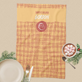 サンタズヘルパーアプリコット&レッドフェスティバル キッチンタオル
