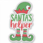 サンタズヘルパーカワイートカートマンガ小妖精や小人スケッチかわいい小妖精や小人 シール (正面)