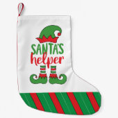サンタズヘルパーカワイートカートマンガ小妖精や小人スケッチかわいい小妖精や小人 スモールクリスマスストッキング (正面)
