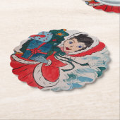 サンタズヘルパークリスマス紙コースター ペーパーコースター (アングル)