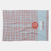 サンタズヘルパーブルーモダン&レッドホリデー キッチンタオル (横)