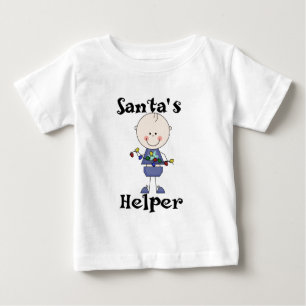 サンタズヘルパーホリデーTシャツとギフト ベビーTシャツ