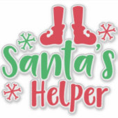 サンタズヘルパー,小妖精や小人シューズ,雪片,クリスマス シール (正面)