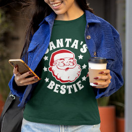 サンタズベスティーモダングリーン女子クリスマス Tシャツ