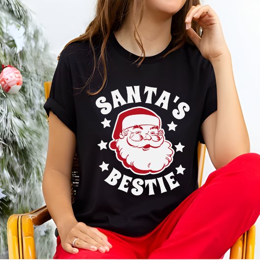 サンタズベスティーモダンブラック女子クリスマス Tシャツ