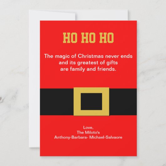 サンタズベルトのバックルのクリスマスカード シーズンカード (正面)