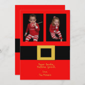 サンタズベルト2枚のフォトクリスマスカード シーズンカード (正面/裏面)