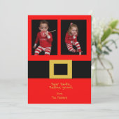 サンタズベルト2枚のフォトクリスマスカード シーズンカード (スタンド正面)