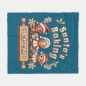 サンタズベーキングクルーChristmas Cookie フリースブランケット (正面(横))