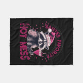 サンタズホットメッお気に入りのシュのクリスマスラクおもしろいーン フリースブランケット (正面(横))