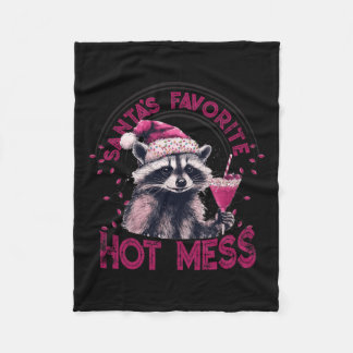 サンタズホットメッお気に入りのシュのクリスマスラクおもしろいーン フリースブランケット