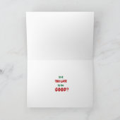 サンタズホリデーホットラインおもしろいかわいいクリスマス カード (内部)