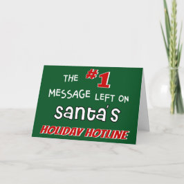 サンタズホリデーホットラインおもしろいかわいいクリスマス カード