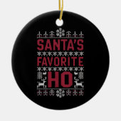 サンタズホーお気に入りの醜いクリスマスセーター セラミックオーナメント (正面)