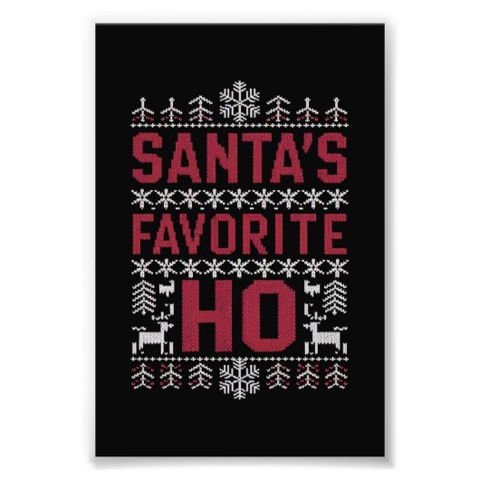 サンタズホーお気に入りの醜いクリスマスセーター フォトプリント            (正面)