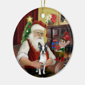 サンタズボストンテリア#1 セラミックオーナメント (左)