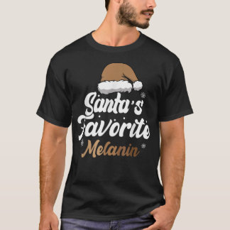 サンタズメラニンお気に入りのアフリカンアメリカンクリスティマ Tシャツ
