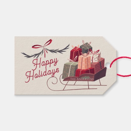 サンタズライギフトプレゼント ギフトタグ (正面(横))