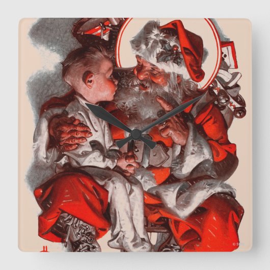 サンタズラップ スクエア壁時計 (正面)