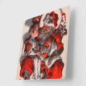 サンタズラップ スクエア壁時計 (傾斜)