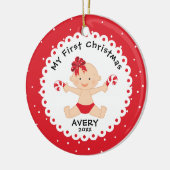 サンタズリトルスウィーティベビーの初めてのクリスマス セラミックオーナメント (左)