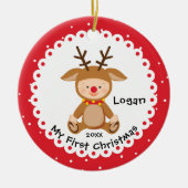 サンタズリトルトインデアベビーズ初めてのクリスマス セラミックオーナメント (正面)