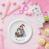 サンタズリトルヒッポカスタム ペーパープレート (パーティー)