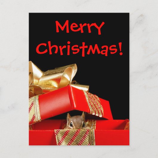 サンタズリトルヘルパチップムンク シーズンポストカード (正面)