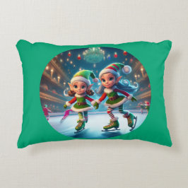 サンタズリトルヘルパーは氷のスケートで滑る屋内 アクセントクッション