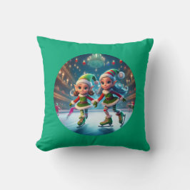 サンタズリトルヘルパーは氷のスケートで滑る屋内 クッション