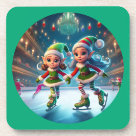 サンタズリトルヘルパーは氷のスケートで滑る屋内 コースター