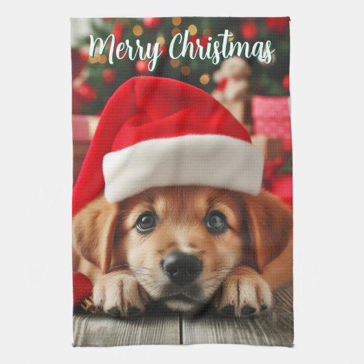 サンタズリトルヘルパーパピー キッチンタオル (縦)