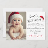サンタズリトルヘルパーペパーミントストライプクリスマス シーズンカード (正面)
