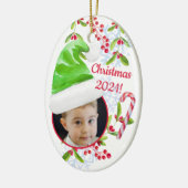 サンタズリトルヘルパー小妖精や小人ハットフォトクリスマスクリスマス セラミックオーナメント (左)