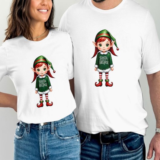 サンタズリトルヘルパー小妖精や小人フェスティバルクリスマス Tシャツ