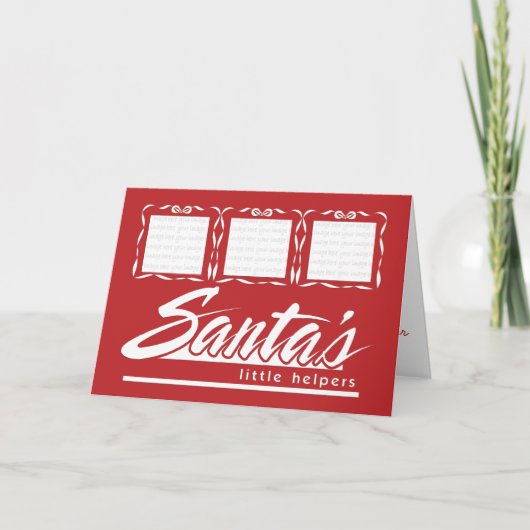 サンタズリトルヘルパー3フォトクリスマスカード シーズンカード (正面)
