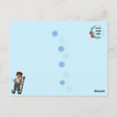 サンタズリトルヘルパー – 猫と小妖精や小人 ポストカード (裏面)