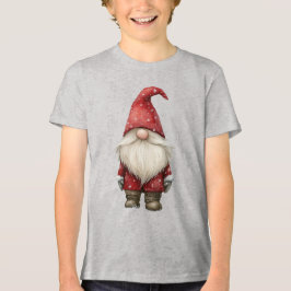 サンタズリトル小妖精や小人キッズクリスマスデザイン トライブレンドＴシャツ