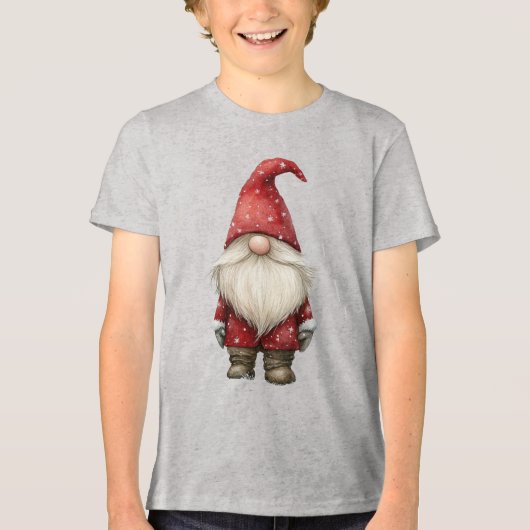 サンタズリトル小妖精や小人キッズクリスマスデザイン トライブレンドTシャツ (正面)