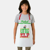 サンタズリトル小妖精や小人ヘルパーパーソナライズされた、名前キッズ エプロン (インサイチュ)